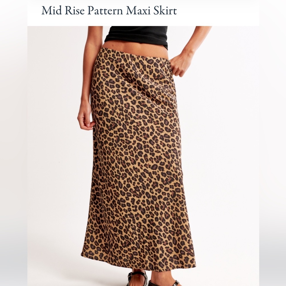 NEW Abercrombie & Fitch Leopard/Cheetah Animal Print Maxi Skirt